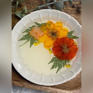 Handmade Yellow and Orange Floral Jewelry/Ring Dish